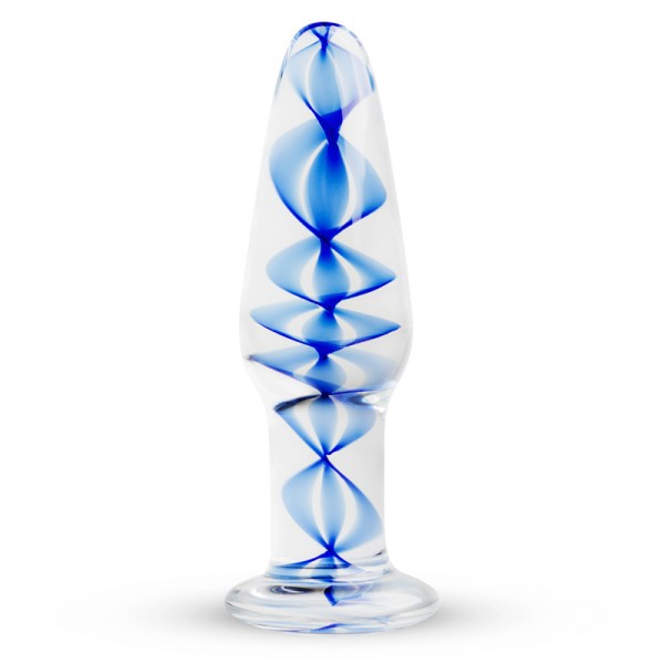 Gildo Glas AnalPlug No. 23 (10,5 cm) blaue Spirale