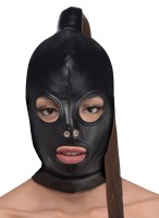 STRICT PONYTAIL Bondage Maske in Schwarz mit Pferdeschwanz