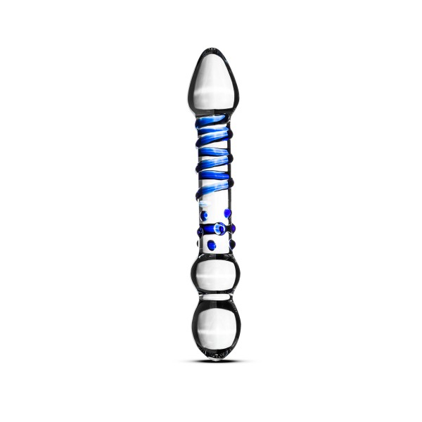 Gildo No 21 GlasDildo (blaue Spirale & Noppen) speziell