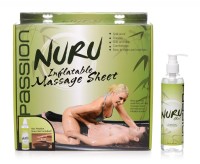 PASSION NURU Inflatable Massage Sheet Vinyl-Sexlaken Schwarz