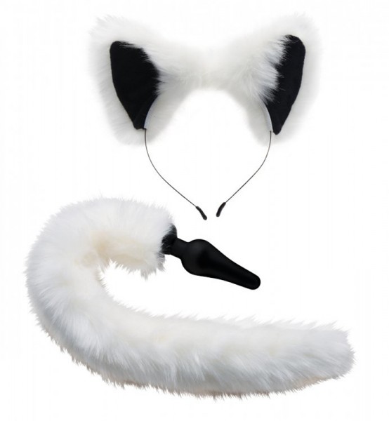 Tailz White Fox AnalPlug Set mit Schwanz & Ohren