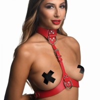 STRICT FEMALE CHEST HARNESS BDSM-Brustgurt Rot