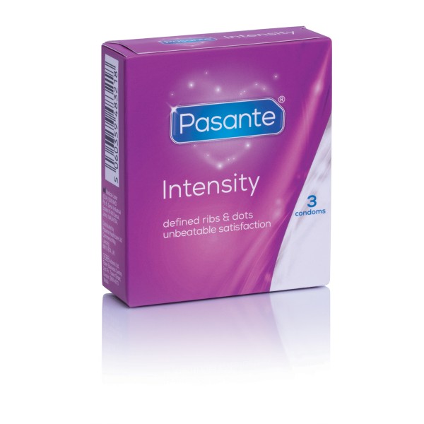 Pasante Intensity Kondome (Gerippt & mit Noppen) 3 Stück